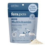 Fera Pets Dog & Cat Multivitamin Goat Milk Topper - With Probiotics - For Overall Wellness - 60 Servings