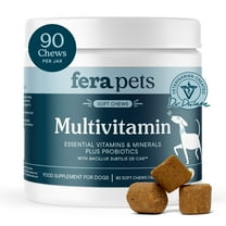 Fera Pets Dog Multivitamin Chews - With Probiotics, Glucosamine & Omega-3s - 90 Soft Chews
