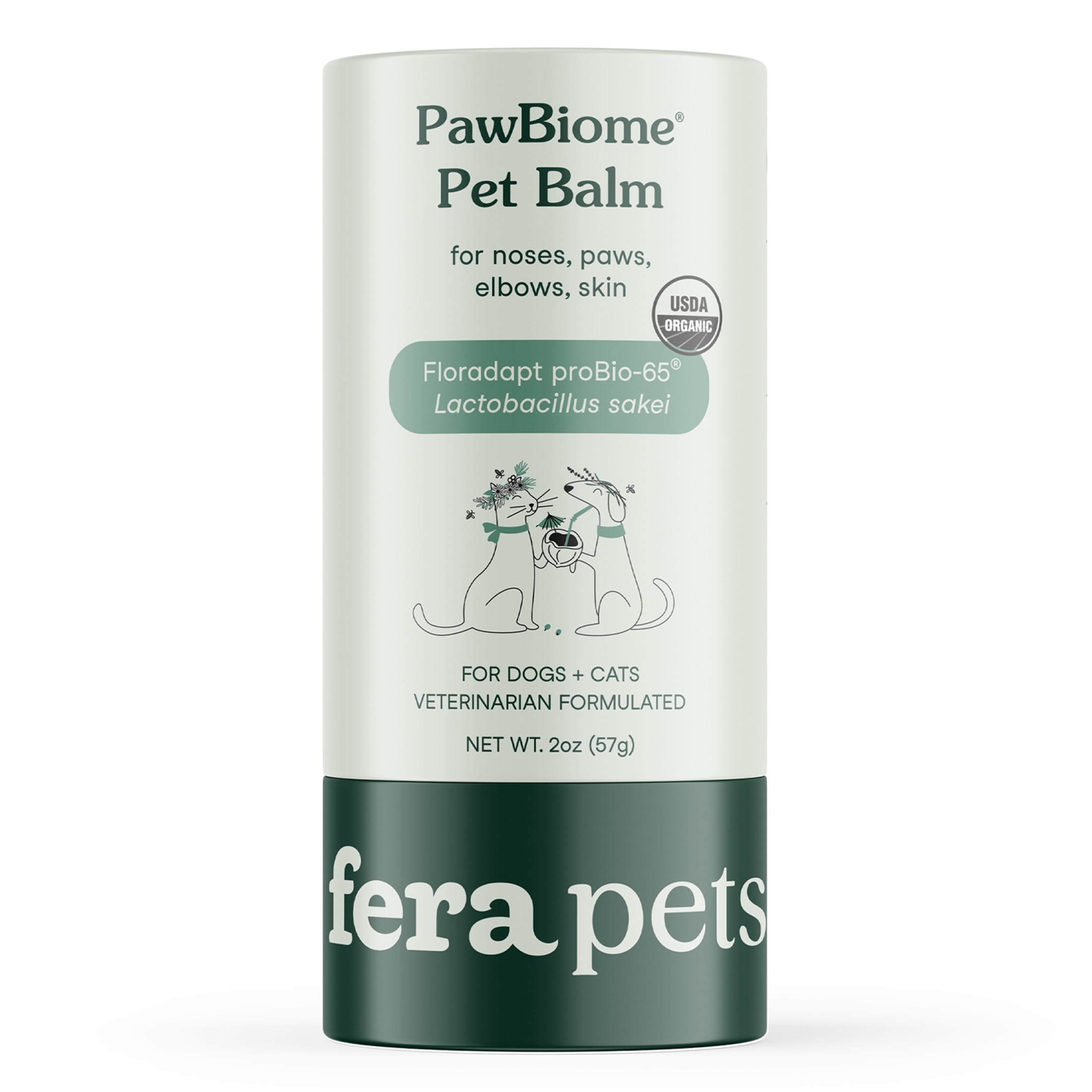 Fera Pets PawBiome - Cat & Dog Balm for Nose, Skin, & Paws - Encourages Healthy Skin Recovery - 2 oz Stick