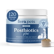 Fera Pets Postbiotics Plus Powder for Dogs & Cats - Supports Gut Health & Immunity - 120 Scoops