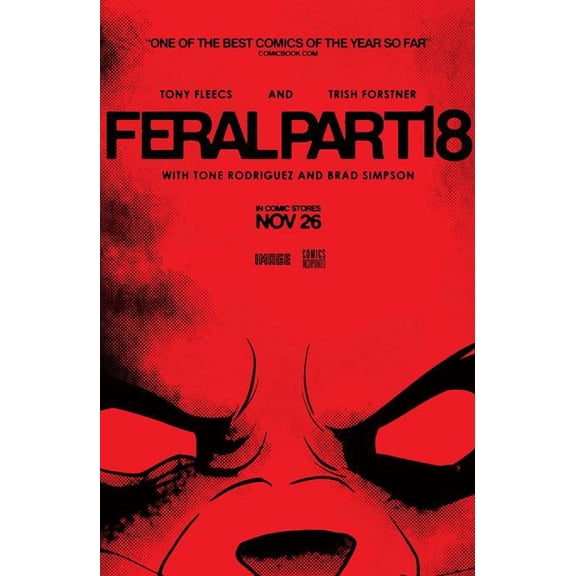 Feral #18 Cvr B Tony Fleecs & Trish Forstner Movie Poster Homage Var Image Comics Comic Book