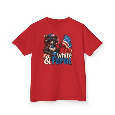 Feral 4th of July USA Kids Heavy Cotton Tee-KHJUL4504B-Red-XS