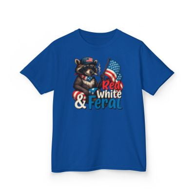 Feral 4th of July USA Kids Heavy Cotton Tee-KHJUL4504B-Royal-M