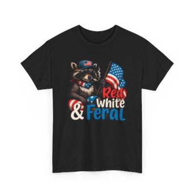 Feral 4th of July USA Unisex Heavy Cotton Tee-KHJUL4504-Black-4XL