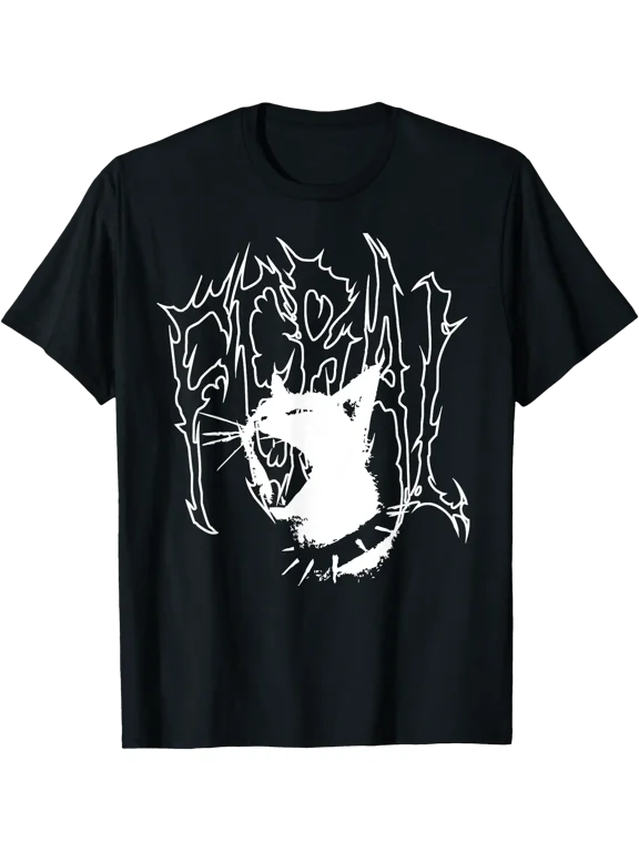 Feral Cat Gothic Goth Emo Y2k Gym Streetwear Women Mom Men T-Shirt