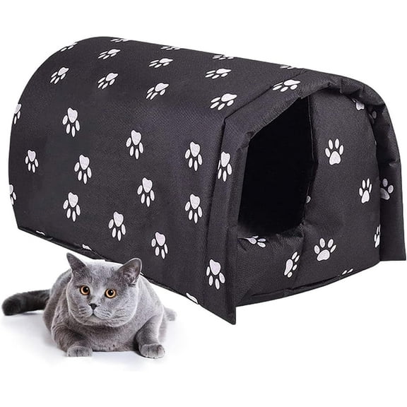Feral Cat House Outdoor,Stray Warm Cats Shelter Weatherproof Outside Cat House Indoor Foldable,Outdoor Cat House for Winter Outside