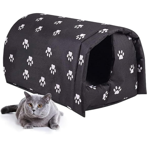 Feral Cat House Outdoor,Stray Warm Cats Shelter Weatherproof Outside Cat House Indoor Foldable,Outdoor Cat House for Winter Outside