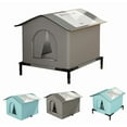 thumbnail image 1 of Feral Cat Shelter Outdoor Feral Cat Houses Cats Outside House Waterproof Enclosed Pet Tent Insulated Cat House for Multiple Cats Barn Porch (Gray, M), 1 of 9