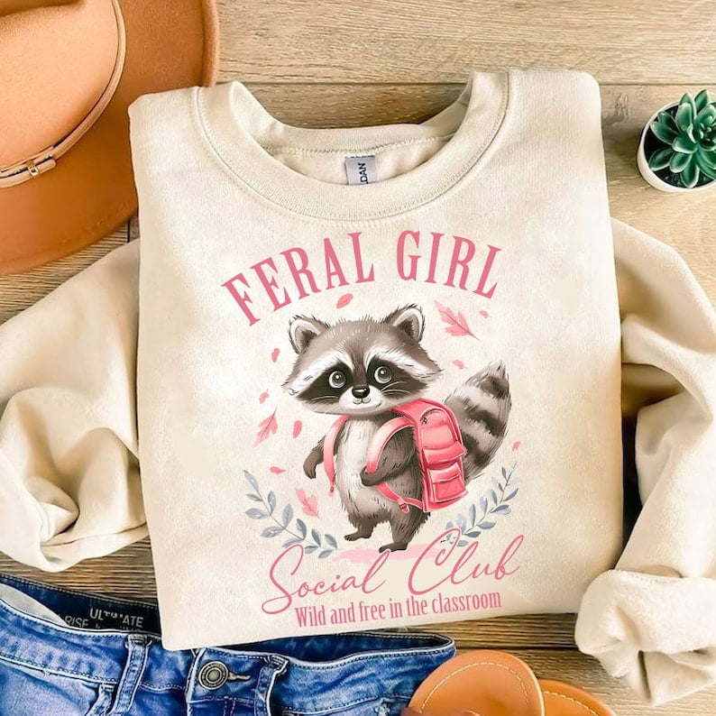 Feral Moms Club Sweatshirt - Funny Mom Shirt For Women, Casual Cotton Pullover With Graphic Print 4 thumbnail image