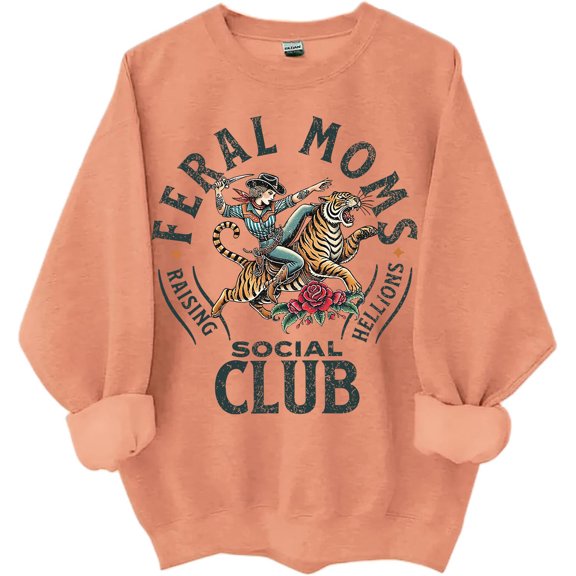 Feral Moms Social Club Sweatshirt, Feral Moms Social Club Shirt, Feral Mom Gift, Somebody's Feral Wife Sweatshirt