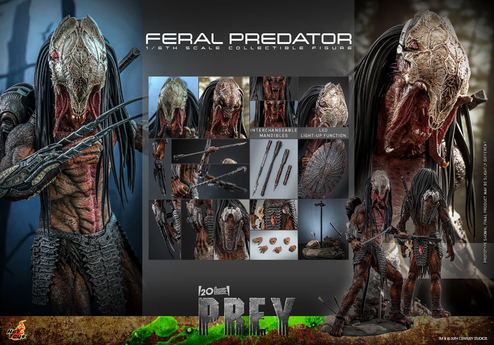 Feral Predator Hot Toys 1/6 Scale #912662 Prey Pre-Sale