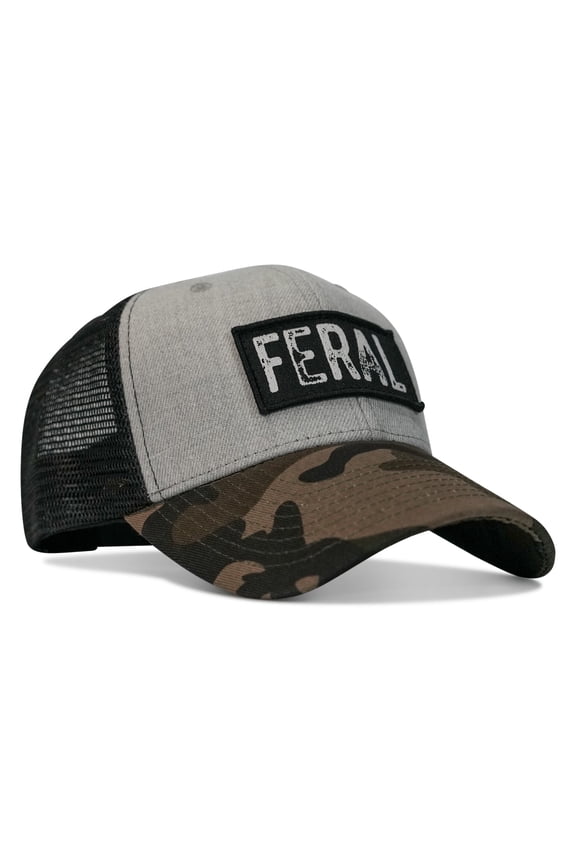 Feral Vintaged Patch Snapback Hat Bdu Camo / Black / Gray