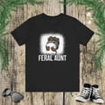 thumbnail image 1 of Feral aunt groovy auntie funny new aunt messy bun leopard Unisex T-shirt, 1 of 7