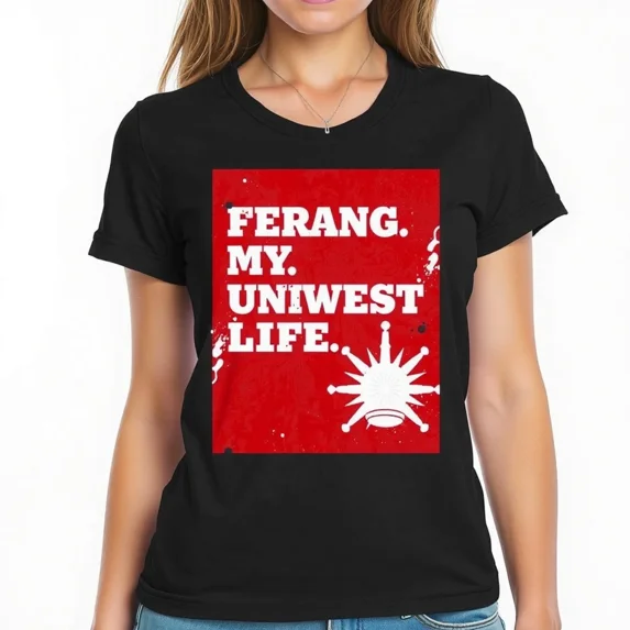 Ferang My Uniwest Life Tee Bold Black Letter Art Eye Catching Style Unisex T-Shirt up to size 5XL