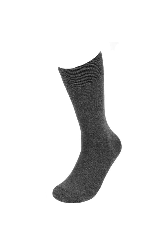 Solid Color Polyester Socks for Men, Casual and Formal Attire Mid Rise Men’s Crew Socks - Charcoal