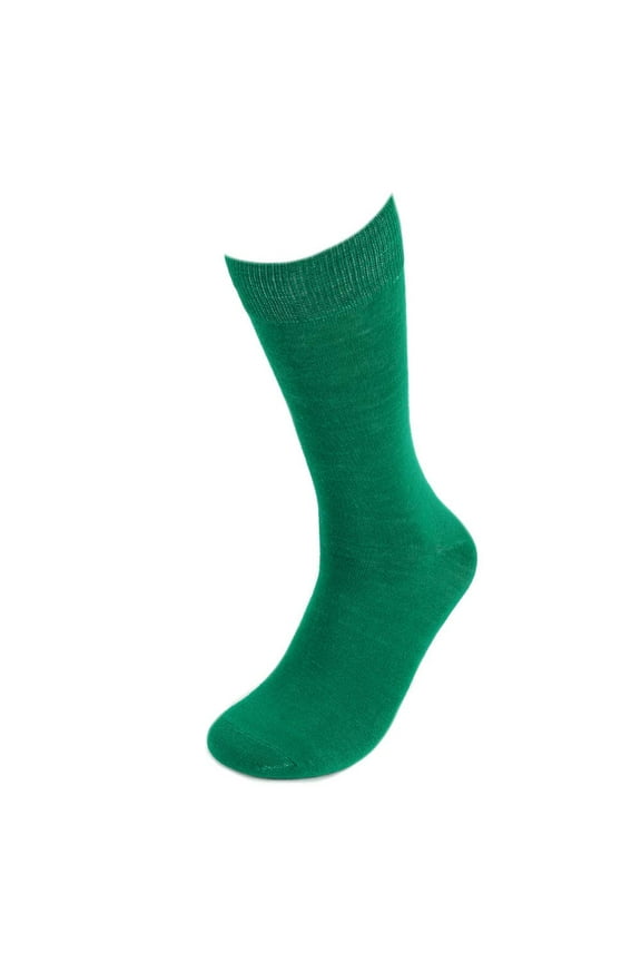 Solid Color Polyester Socks for Men, Casual and Formal Attire Mid Rise Men’s Crew Socks - Green