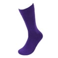 thumbnail image 1 of Feraricci Solid Color Polyester Socks for Men, Casual and Formal Attire Mid Rise Men’s Crew Socks - Purple, 1 of 7