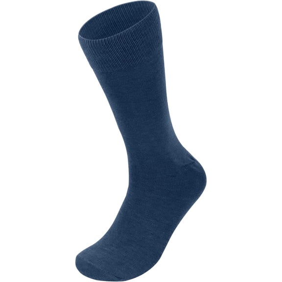 Feraricci Solid Color Polyester Socks for Men, Casual and Formal Attire Mid Rise Men’s Crew Socks - Slate Blue
