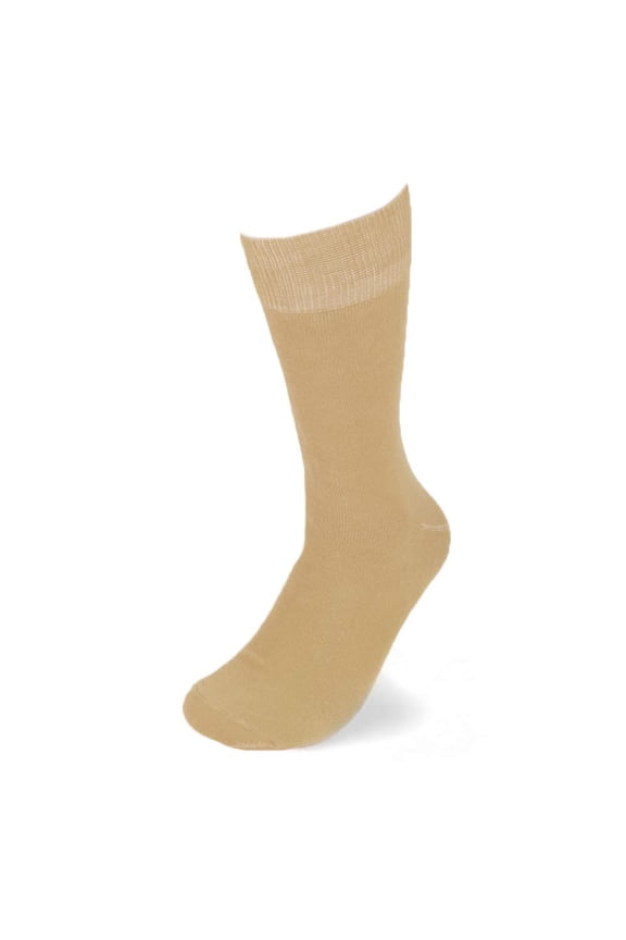 Solid Color Polyester Socks for Men, Casual and Formal Attire Taupe Rise Men’s Crew Socks - Taupe