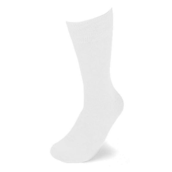 Feraricci Solid Color Polyester Socks for Men, Casual and Formal Attire White Rise Men’s Crew Socks - White