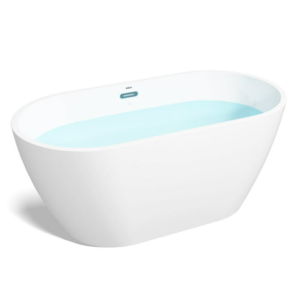 FerdY Bali 55" Acrylic Freestanding Bathtub in Glossy White. Ferdy-02538-1400