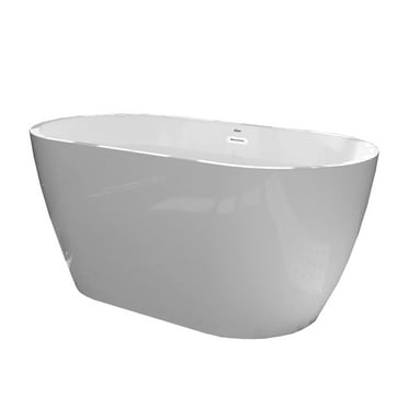 Open Box FerdY Bali 55"Glossy Freestanding Bathtub w/Polished Chrome Drain