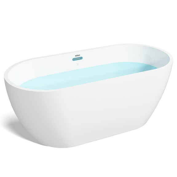 FerdY Bali 59" Acrylic Freestanding Bathtub in Modern White. FerdY-02538-1500