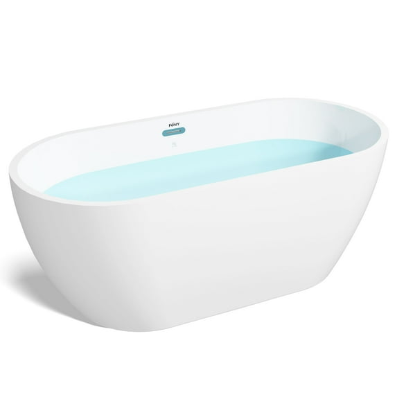 FerdY Bali 59" Acrylic Freestanding Bathtub in Modern White. FerdY-02538-1500