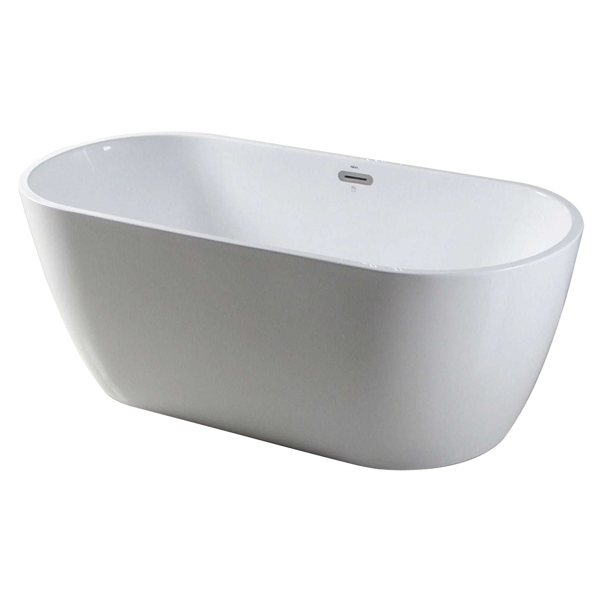 FerdY Bali 59" Acrylic Freestanding Bathtub with Polished Chrome Drain