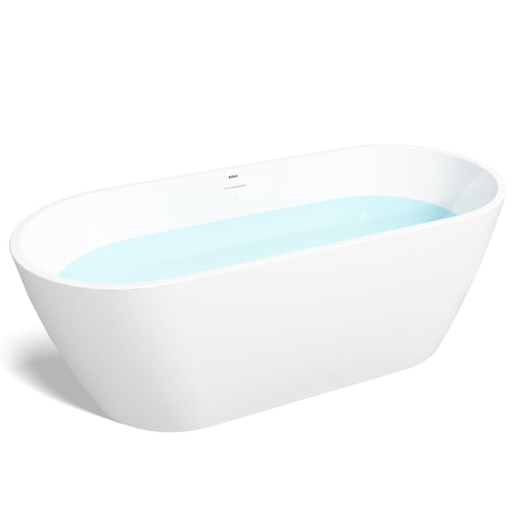 FerdY Bali 67" Acrylic Gracefully Shaped Freestanding Soaking Bathtub. Ferdy-02538-1700-BN