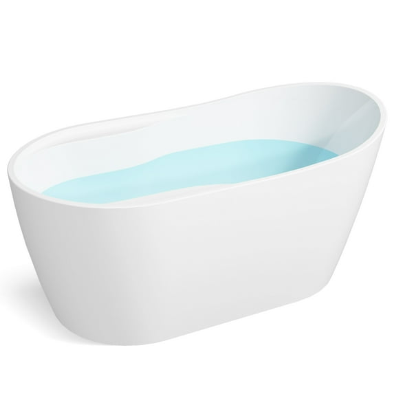 FerdY Lana'i 60" Freestanding Bathtub in Glossy White. Ferdy-02125-1500-BN