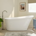 thumbnail image 1 of FerdY Langkawi 59" Acrylic Freestanding Soaking Bathtub with Brushed Nickel Drain, White, F02568BN, 1 of 8