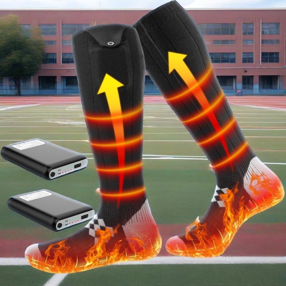 FERDIIZ Heated Socks, Electric Heated Socks for Men Women, Rechargeable Battery Heat Up to 8 Hours, Winter Washable Thermal Socks Foot Warmer for Outdoor Camping Skiing Fishing Hunting