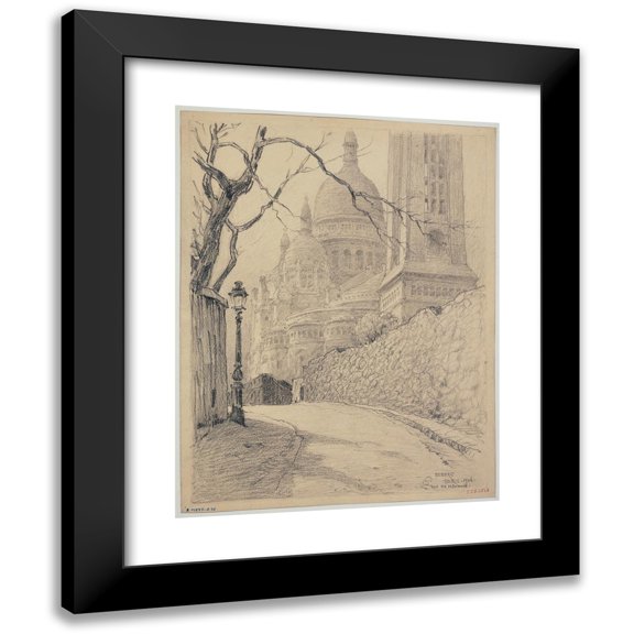 Ferdinand Boberg 12x14 Black Modern Framed Museum Art Print Titled - Rue De La Bonne (1926)