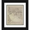 thumbnail image 1 of Ferdinand Boberg 15x17 Black Ornate Wood Framed Double Matted Museum Art Print Titled - The Construction of the Pont De La Tournelle (1926), 1 of 5