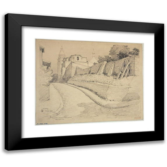 Ferdinand Boberg 18x15 Black Modern Framed Museum Art Print Titled - Rue Des Saules and Rue Cortot, in Montmartre (1926)