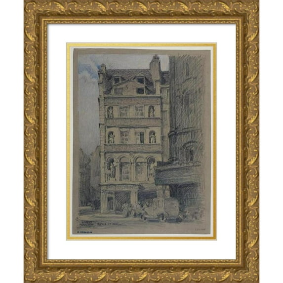 Ferdinand Boberg 19x24 Gold Ornate Framed and Double Matted Museum Art Print Titled - 163 Rue Saint-Denis (1926)