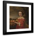thumbnail image 1 of Ferdinand Bol 12x14 Black Modern Framed Museum Art Print Titled - Petronella Elias (1648-1667) with a Basket of Fruit (1657), 1 of 5