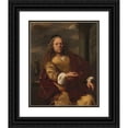 thumbnail image 1 of Ferdinand Bol 12x14 Black Ornate Wood Framed Double Matted Museum Art Print Titled: Portrait of a Man (1663), 1 of 5