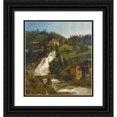thumbnail image 1 of Ferdinand Georg Waldmüller 15x16 Black Ornate Wood Framed Double Matted Museum Art Print Titled - Wildbad Gastein (The Wildbad Gastein Falls) (1837), 1 of 5