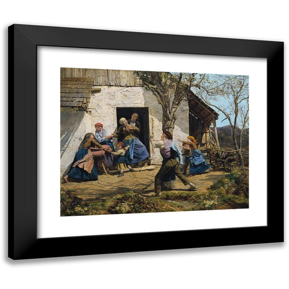 Ferdinand Georg Waldmüller 18x15 Black Modern Framed Museum Art Print Titled - The Re -Receded (1864)
