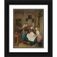 thumbnail image 1 of Ferdinand Georg Waldmüller 19x24 Black Ornate Framed Double Matted Museum Art Print Titled: Grandmother with Three Grandchildren (1854), 1 of 5