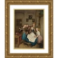 thumbnail image 1 of Ferdinand Georg Waldmüller 19x24 Gold Ornate Framed and Double Matted Museum Art Print Titled - Grandmother with Three Grandchildren (1854), 1 of 4