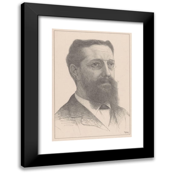 Ferdinand Hart Nibbrig 14x18 Black Modern Framed Museum Art Print Titled - Portrait of Max Wilhelm Carl Weber