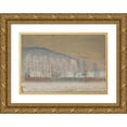 thumbnail image 1 of Ferdinand Katona 18x14 Gold Ornate Wood Frame and Double Matted Museum Art Print Titled - Winter Landscape Near Zdiar (1900-1910), 1 of 4