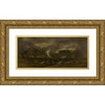 thumbnail image 1 of Ferdinand Katona 24x13 Gold Ornate Framed and Double Matted Museum Art Print Titled - Gypsy Camp During a Storm (1910-1930), 1 of 4