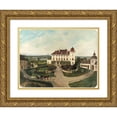 thumbnail image 1 of Ferdinand Lepie 24x19 Gold Ornate Framed and Double Matted Museum Art Print Titled - Lichtenegg Castle Near Wels (1862), 1 of 4