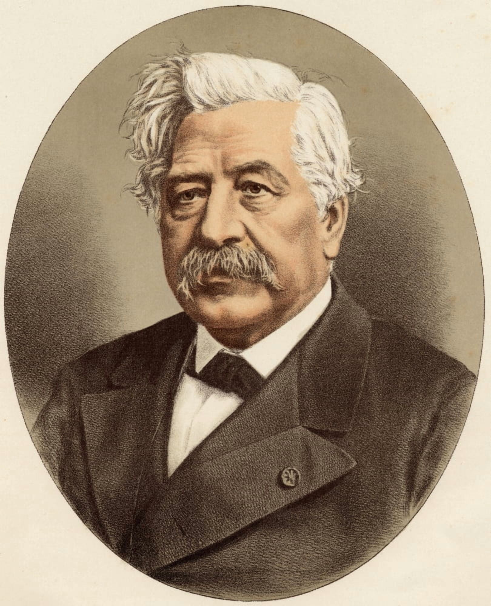 Ferdinand-Marie De Lesseps Vicomte 1805-1894 French Diplomat Famous For Building The Suez CanalFrom A Photograph By Monsieur Nadar Canvas Art - Ken Welsh  Design Pics (26 x 32)