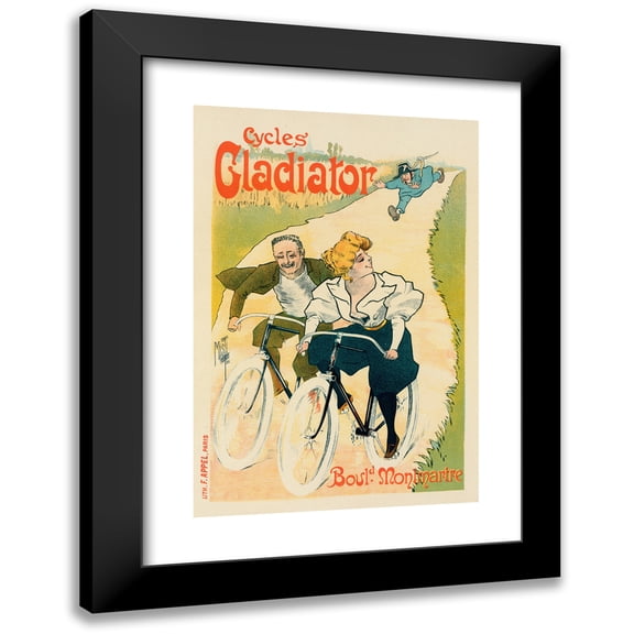 Ferdinand Misti-Mifliez 11x14 Black Modern Framed Museum Art Print Titled - Cycles Gladiator (1987)