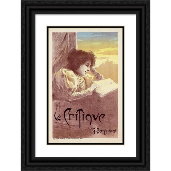 Ferdinand Misti-Mifliez 17x24 Black Ornate Framed Double Matted Museum Art Print Titled: Criticism (1900)